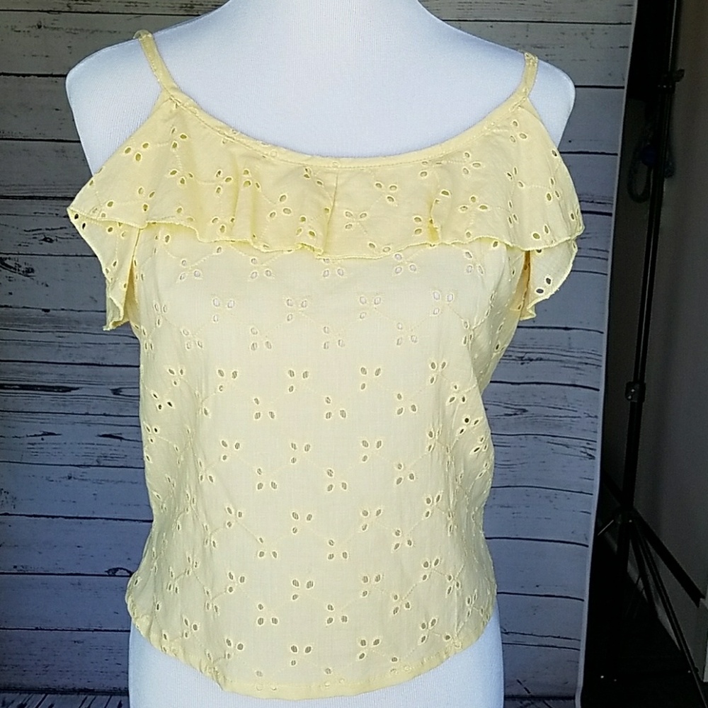 Cheeky Yellow Eyelet Top - Picture 3 of 6